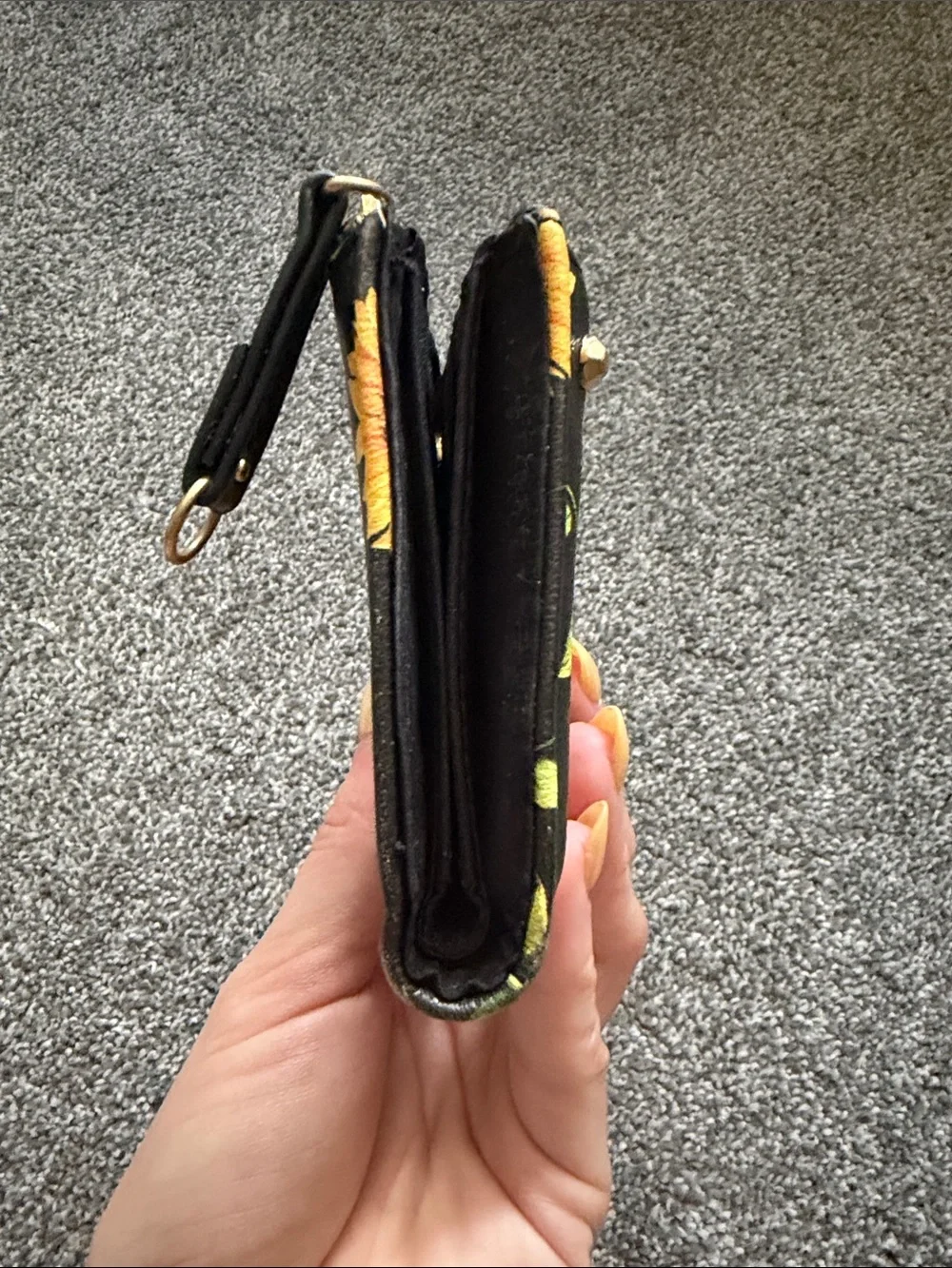 Sunflower Print Zip Wallet
